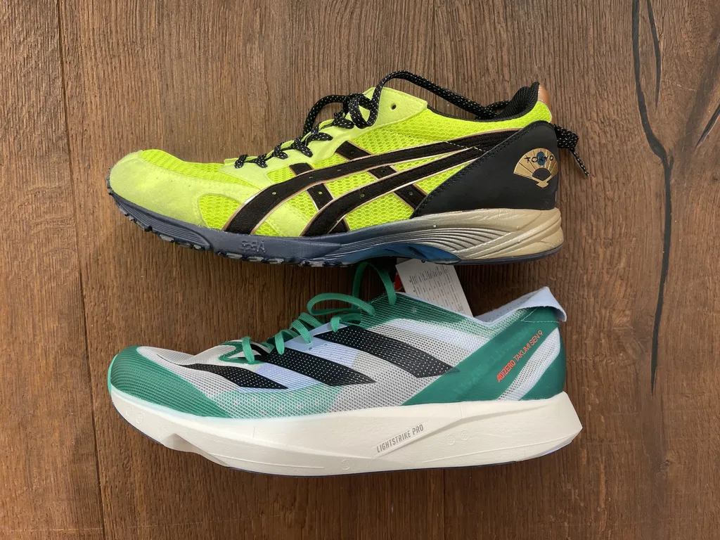 Adizero Takumi Sen 9 with a Asics Tarther